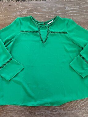 Womens Stitch Fix Collective Concepts green Landwin Lattice Detail blouse XL